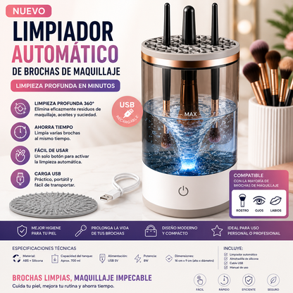 Limpiador Eléctrico de Brochas de Maquillaje